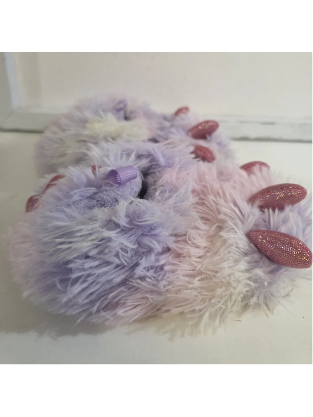 Wonder Nation Baby Girl Monster Slippers Purple Pink Size 5